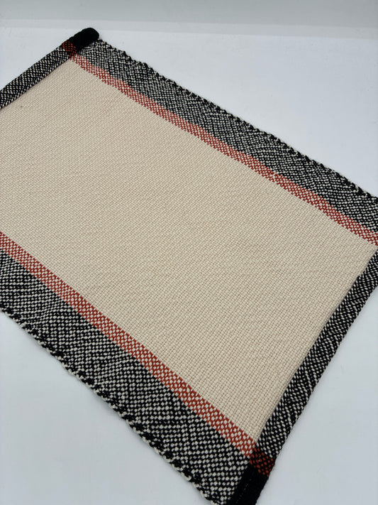 Hand Woven Center Stripe Placemats - Rust