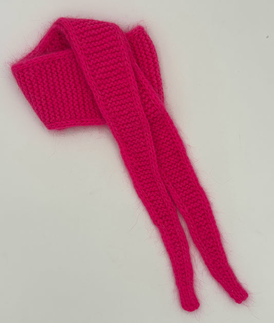 Barbie Pink Acrylic Knit Skinny Scarf