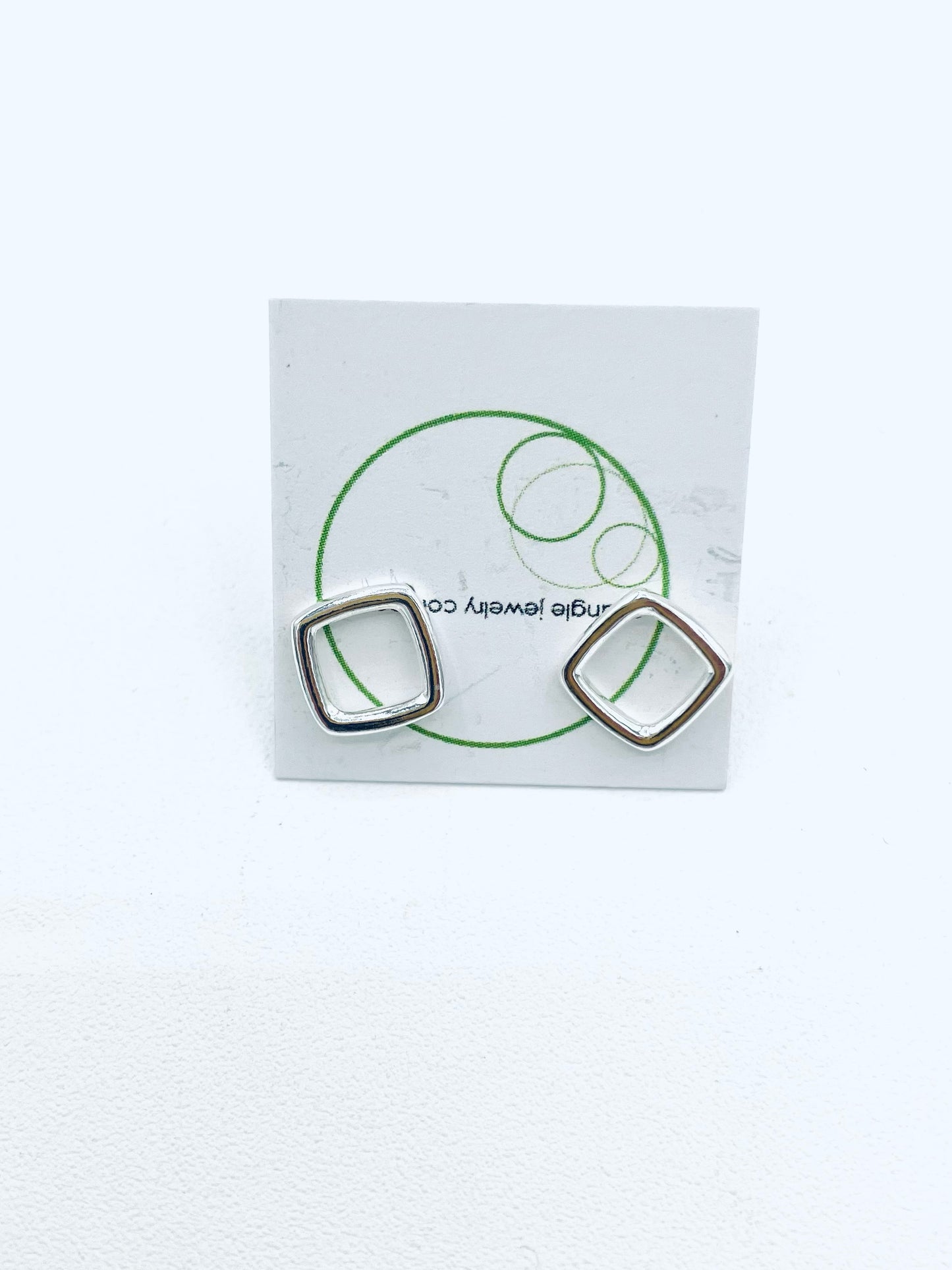 Open Square Stud Sterling Silver