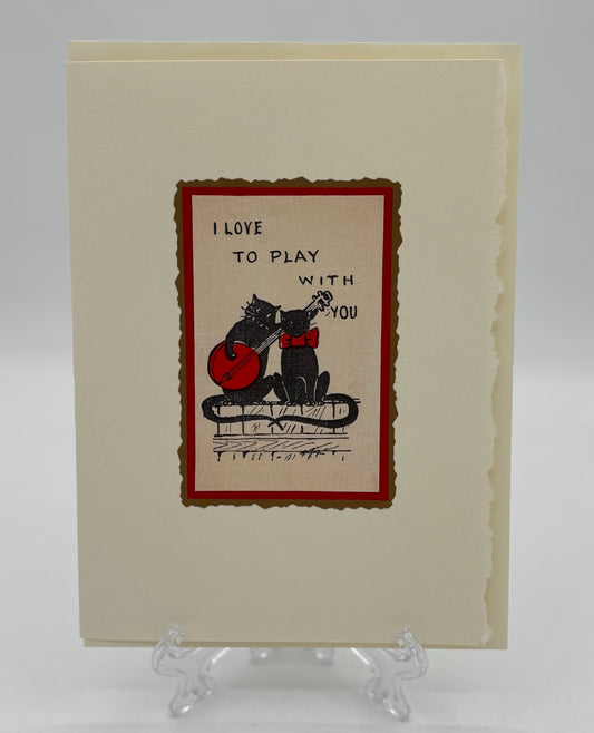 Cats With Banjo Valentine's Card