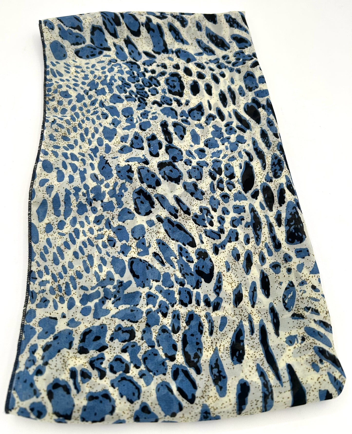 Blue, Black, & White Animal Print Scarf