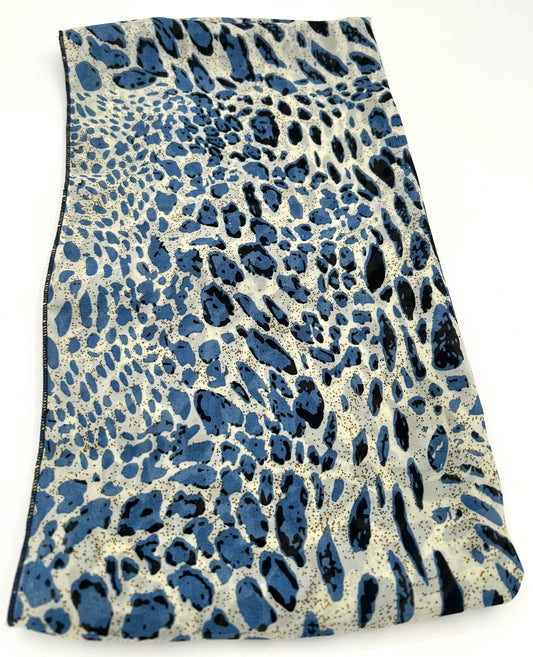 Blue, Black, & White Animal Print Scarf