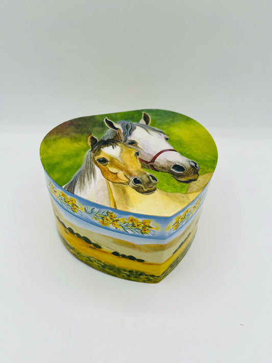 Love of Horses Heart Shaped Music Box