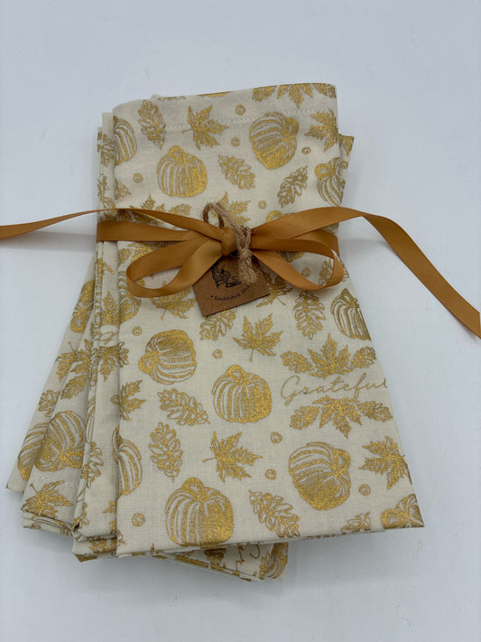 Cream and Gold Napkins