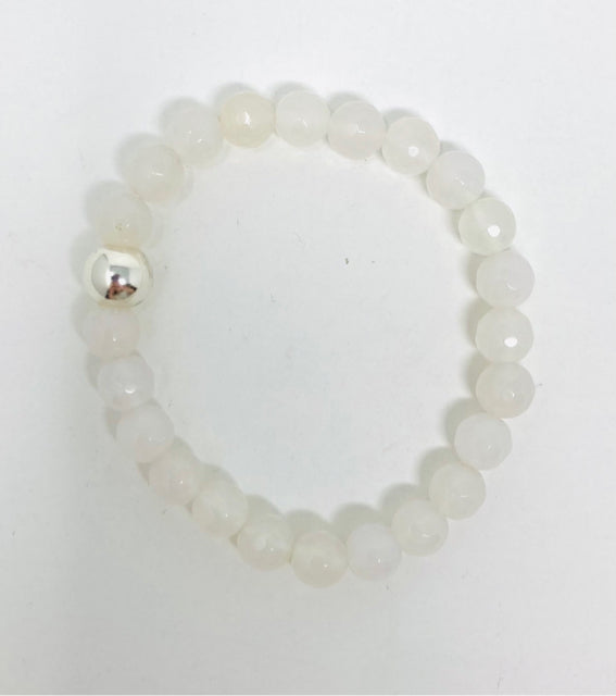 White Agate Faceted Bracelet