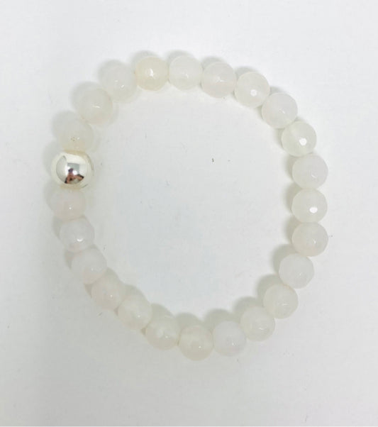 White Agate Faceted Bracelet