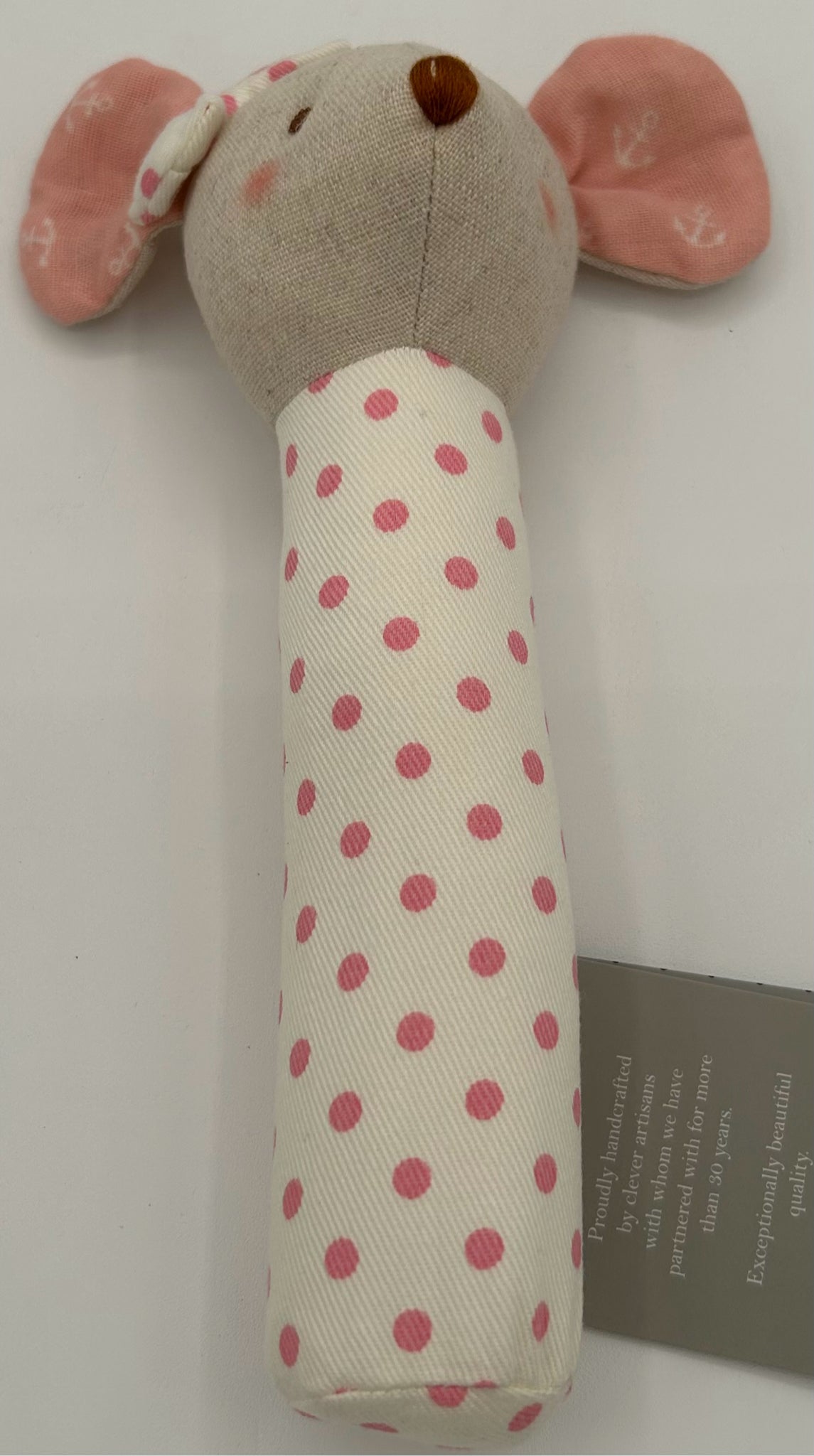 Rattle - Mouse Squeaker Pink