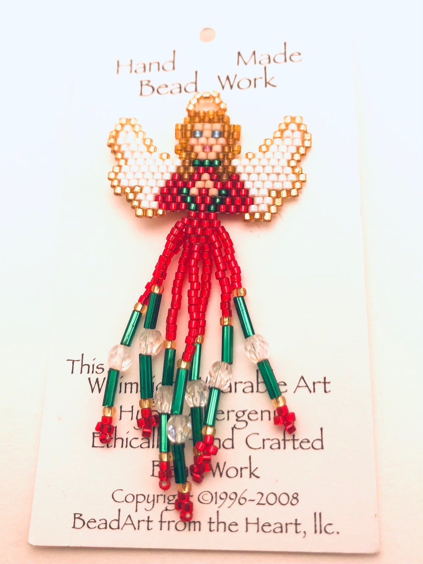Beaded Christmas Angel Pin