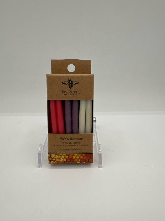 Multi-Colo Pastel  Beeswax Birthday Candle(s)