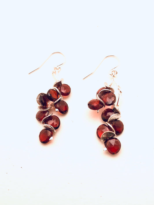 Signature Garnet Sterling Earrings