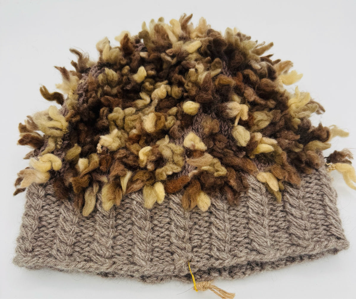 M/L Grey and Brown Wool and Acrylic Blend