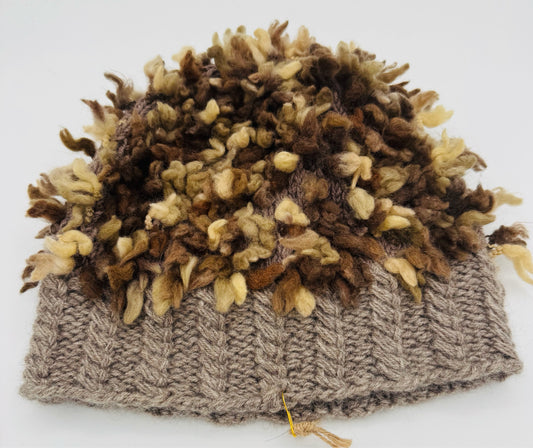 M/L Grey and Brown Wool and Acrylic Blend
