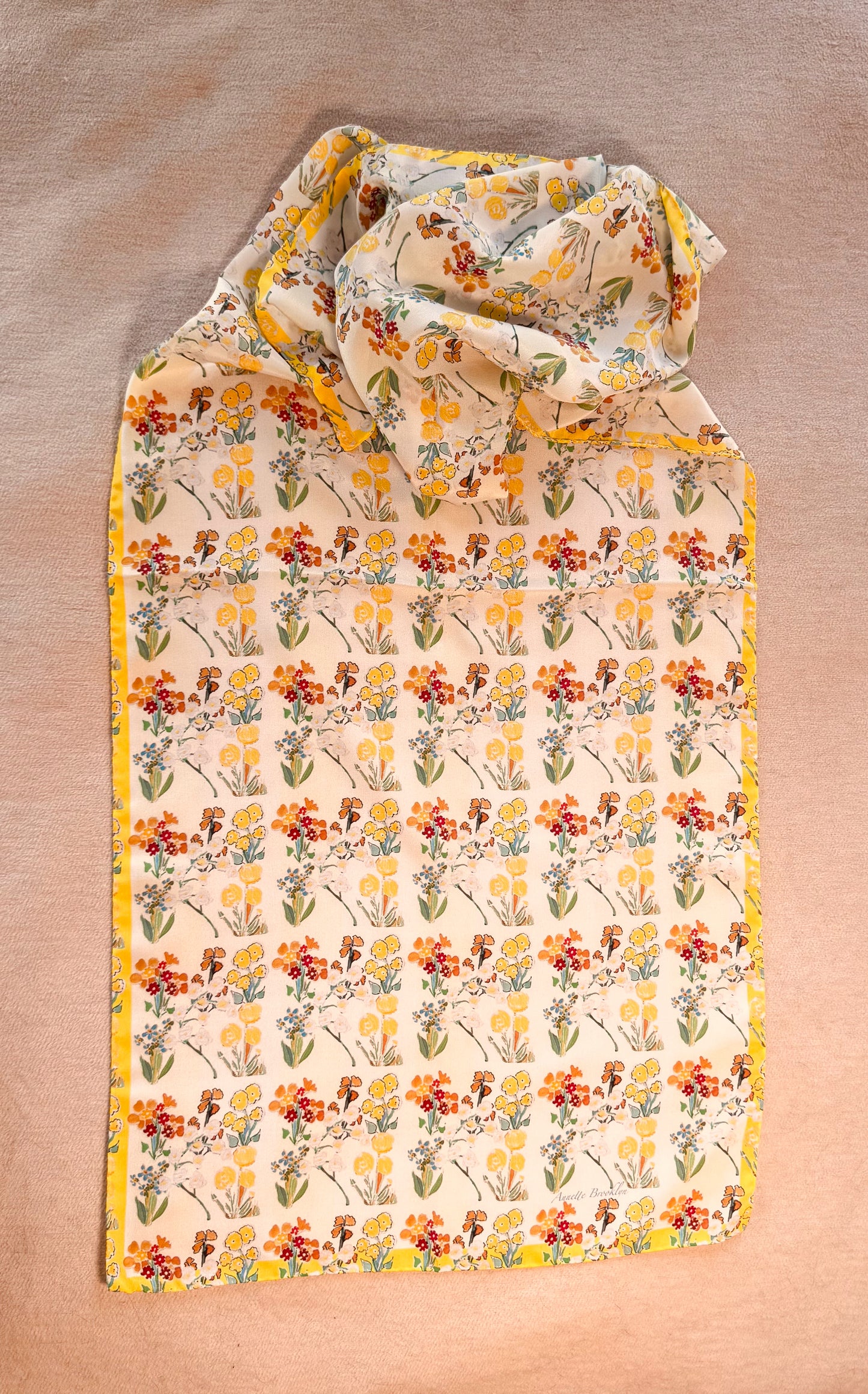 Spring Flowers Silk Scarf