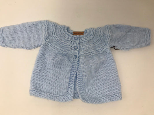3-6 M Light Blue Acrylic Knit Cardigan