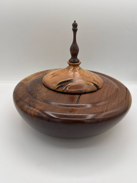 Large Walnut Vessel with Lid