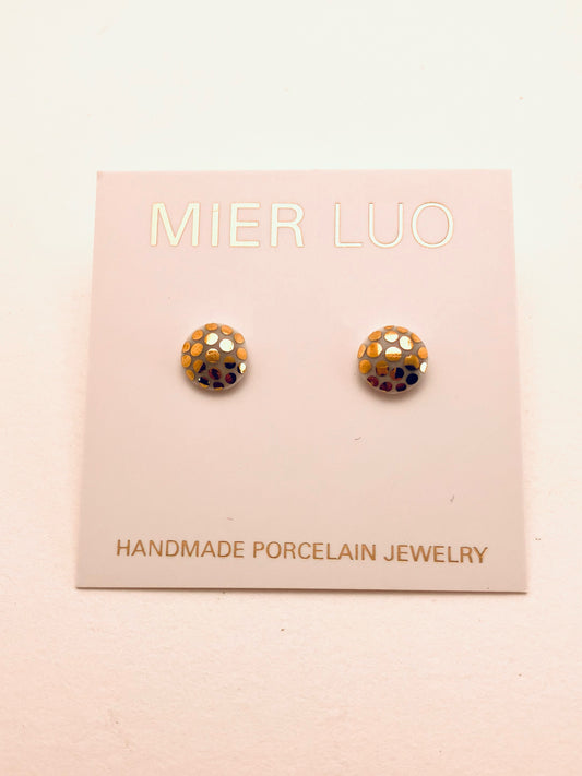 Ladybug Flat Studs, White
