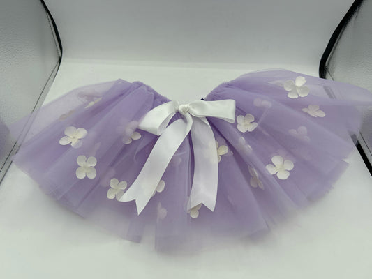 9" Wisteria/White Hydrangea Petal Tutu