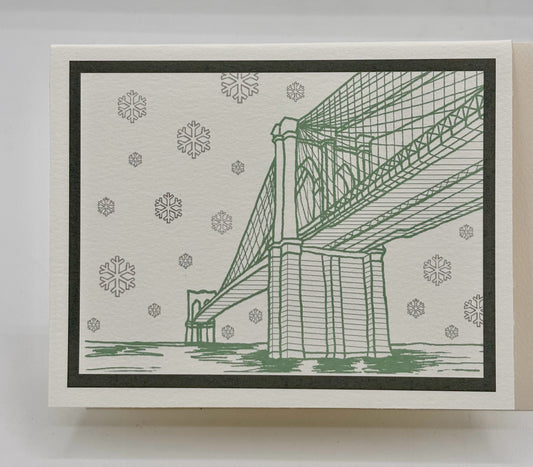 8 Brooklyn Bridge Snowfall Cards Boxed and Envelopes