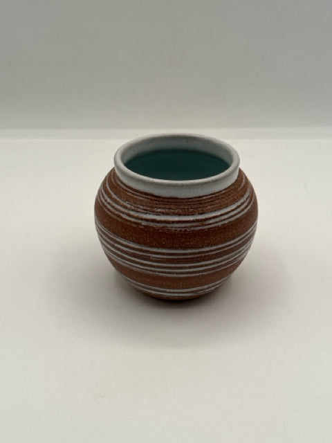 White & Brown Glazed Vase/Pen Holder