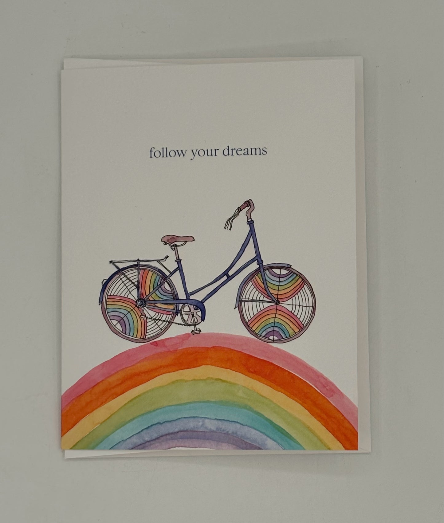 Rainboow Bike Follow Your Dreams Card