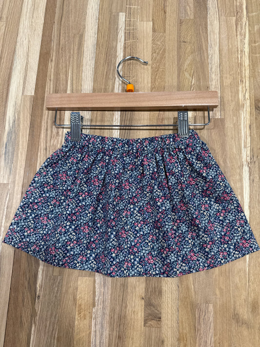 3 Y Twirly Skirt - Navy w/Tiny Flowers