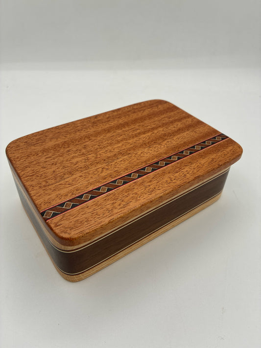Mahogany and Inlay Wooden Box