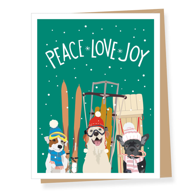Winter Ski Dogs Holiday Boxed Cards