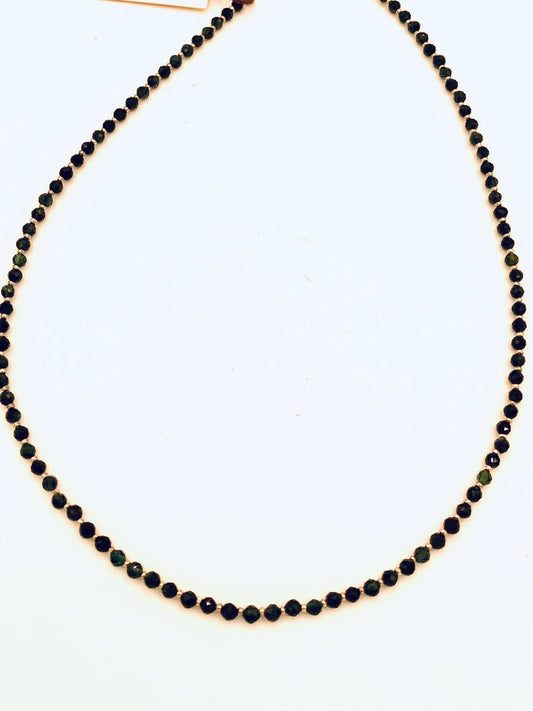 Green Tourmaline Hill Tribe and Sterling Silver Necklace
