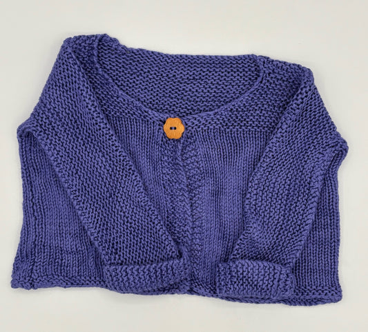 3-6 Month Baby sweater - purple - bamboo based acrylic