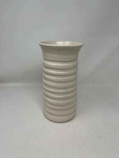 Tall Ridged Porcelain Vase