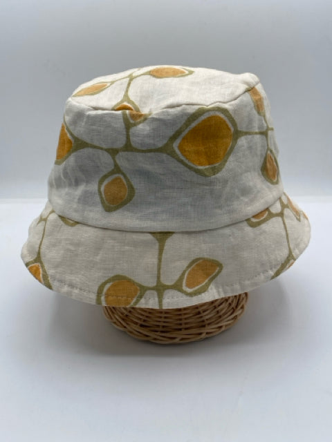 Cream with Gold & Olive Pattern Bucket Hat