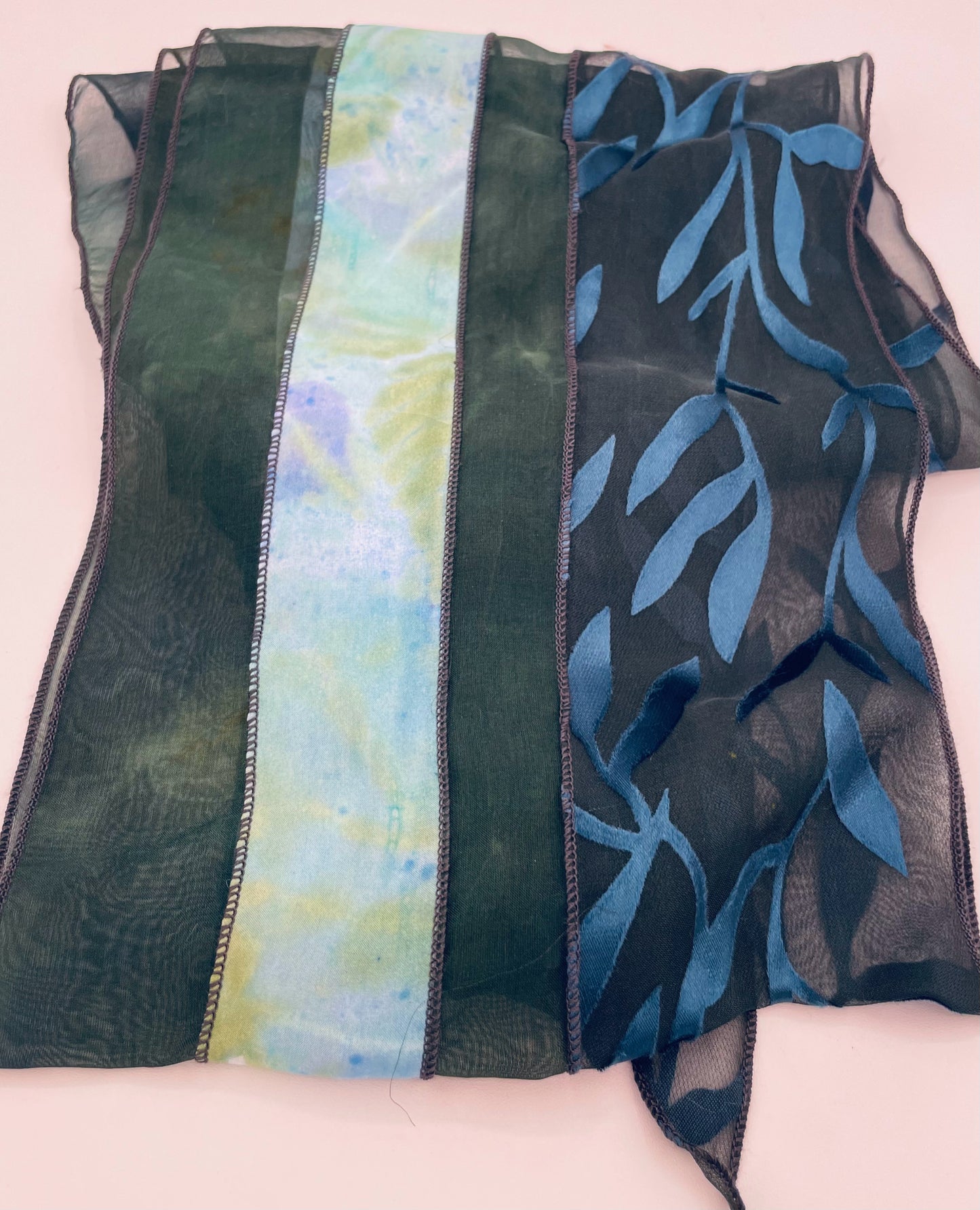 Silk Collage Dark Green