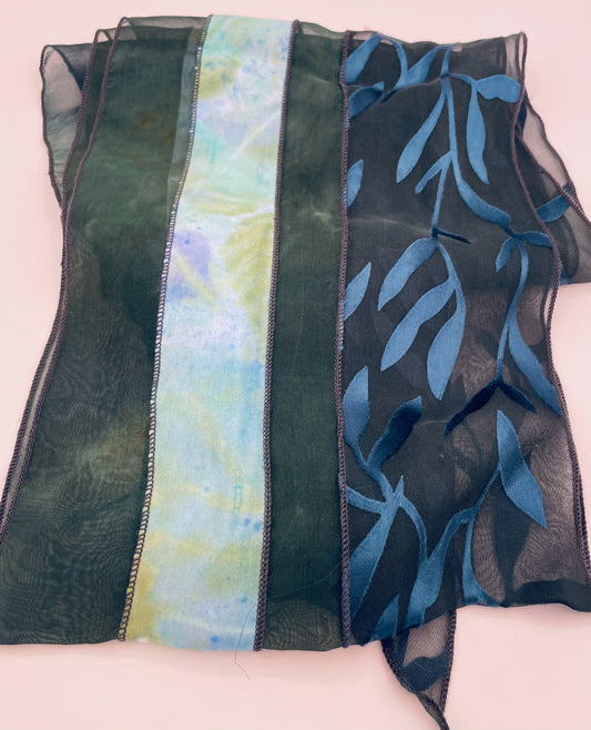 Silk Collage Dark Green