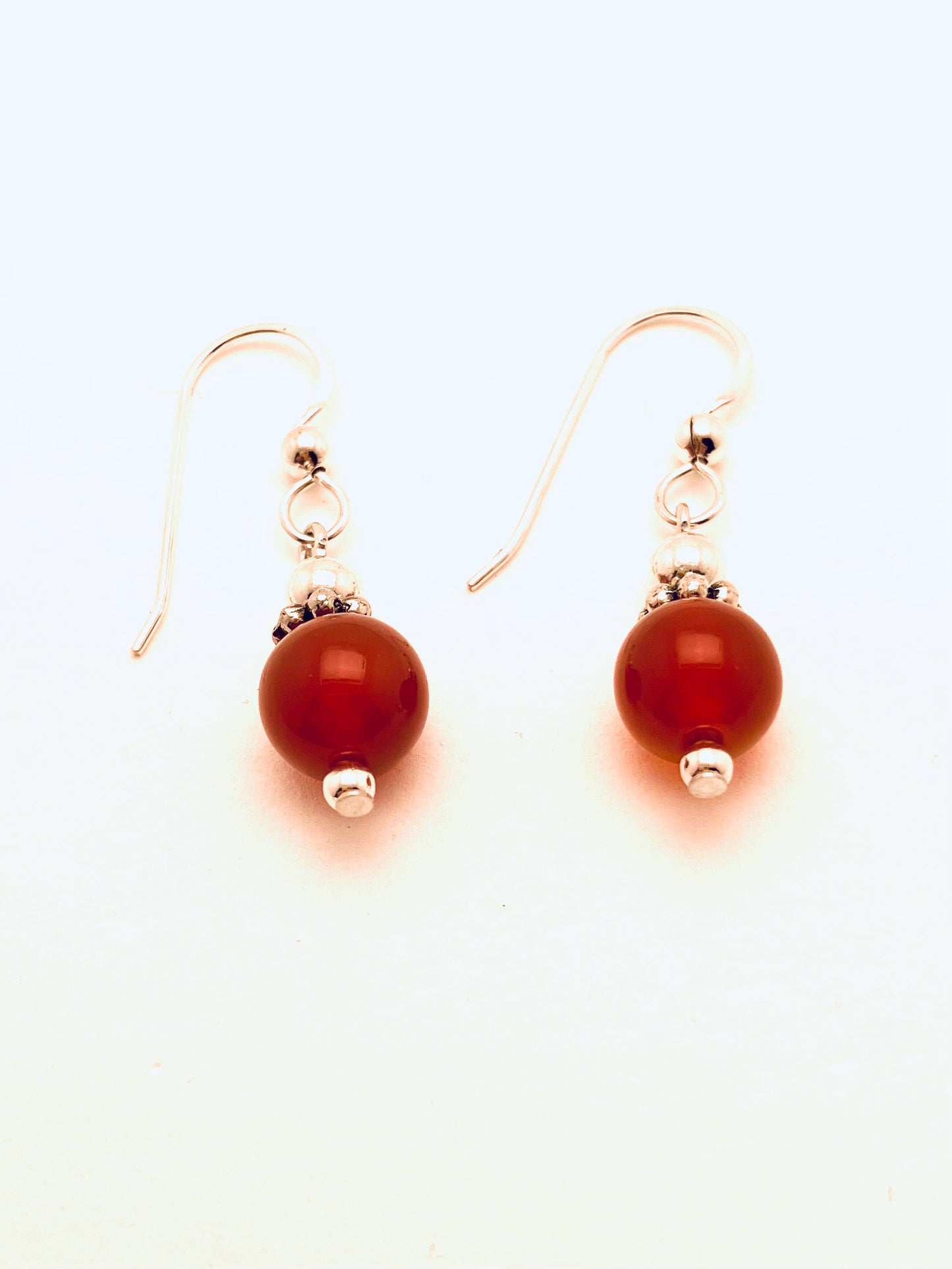Silver Earrings with Carnelian