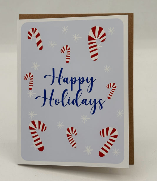 Happy Holidays Candy Cane Card
