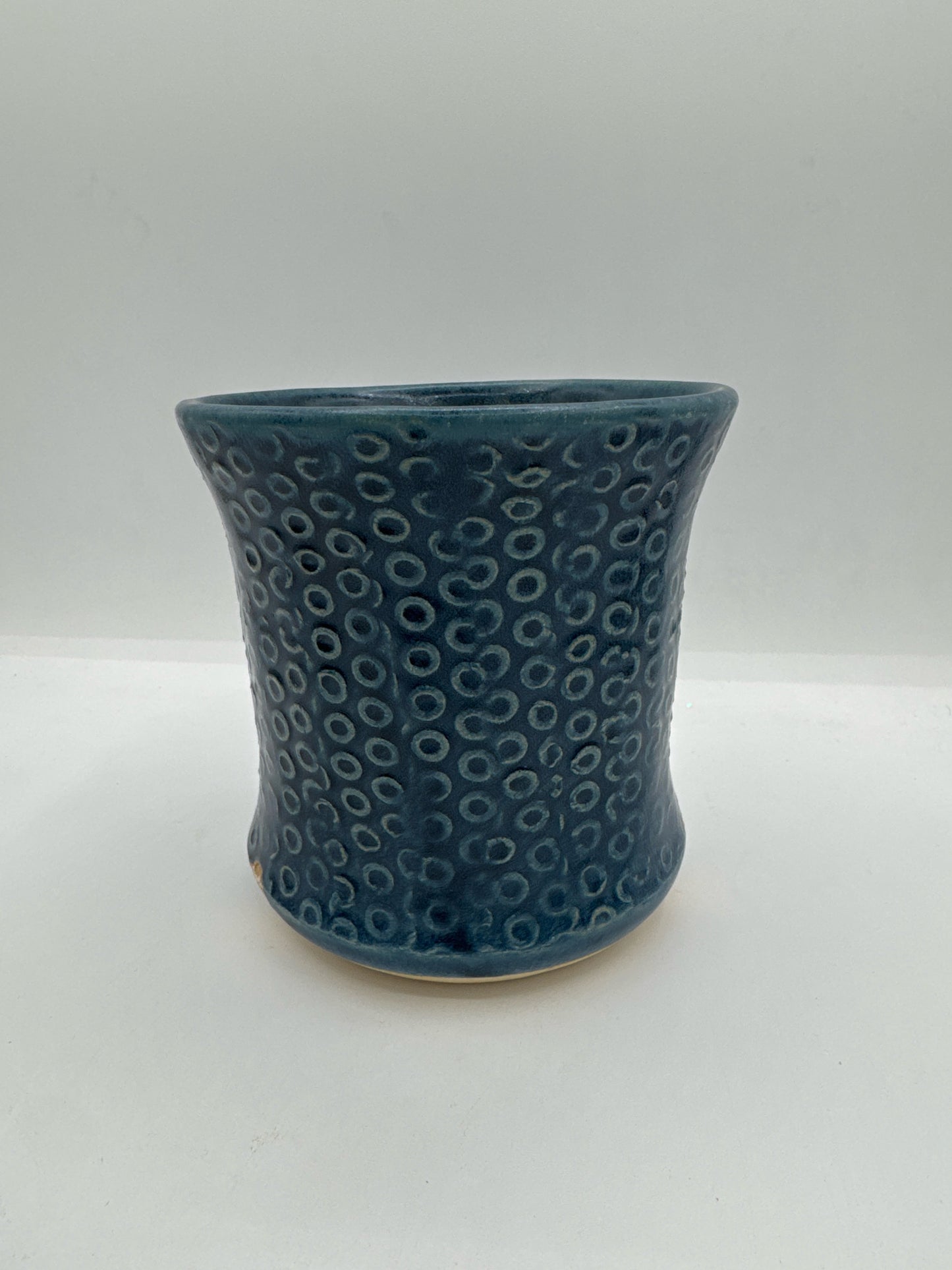 Slate Blue Utensil Holder with Ring Texture