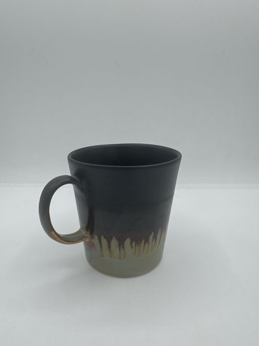 Porcelain  Black and Taupe  Multi Glazed Mugs