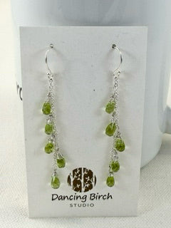 Peridot & Sterling Silver Chain Earrings