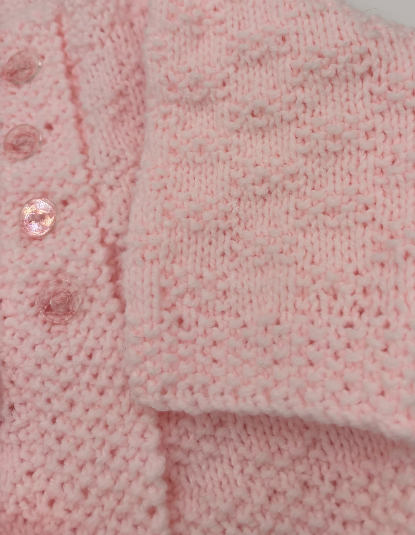 3 M Baby Pink Acrylic Stripe Knit Sweater & Hat