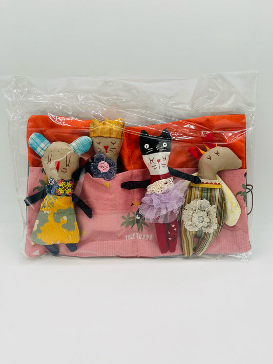 Sleepover Party with Four Dolls