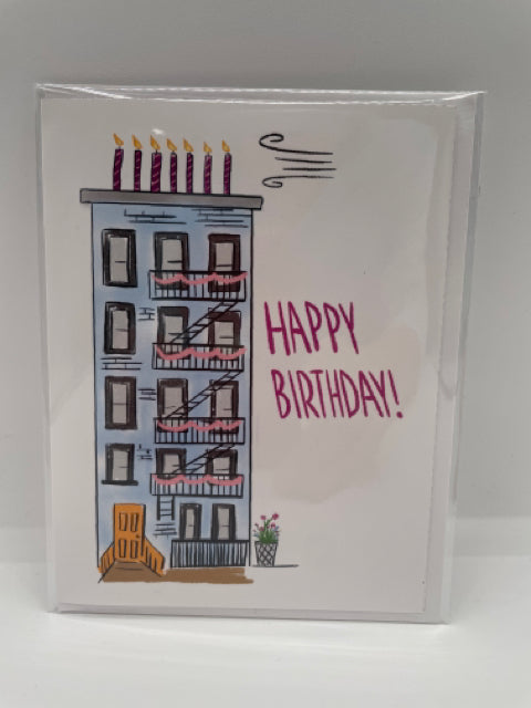 Blue Building Birthday Card