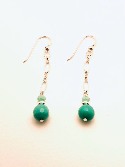 Peacock Jasper Sterlings Silver Earrings