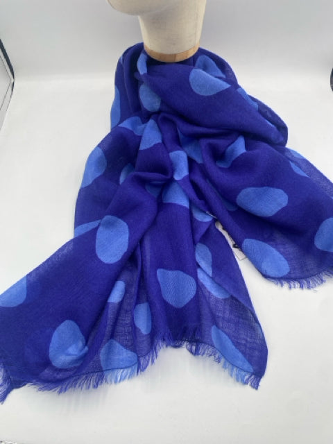 Indigo & Periwinkle Big Cheetah Wool Scarf
