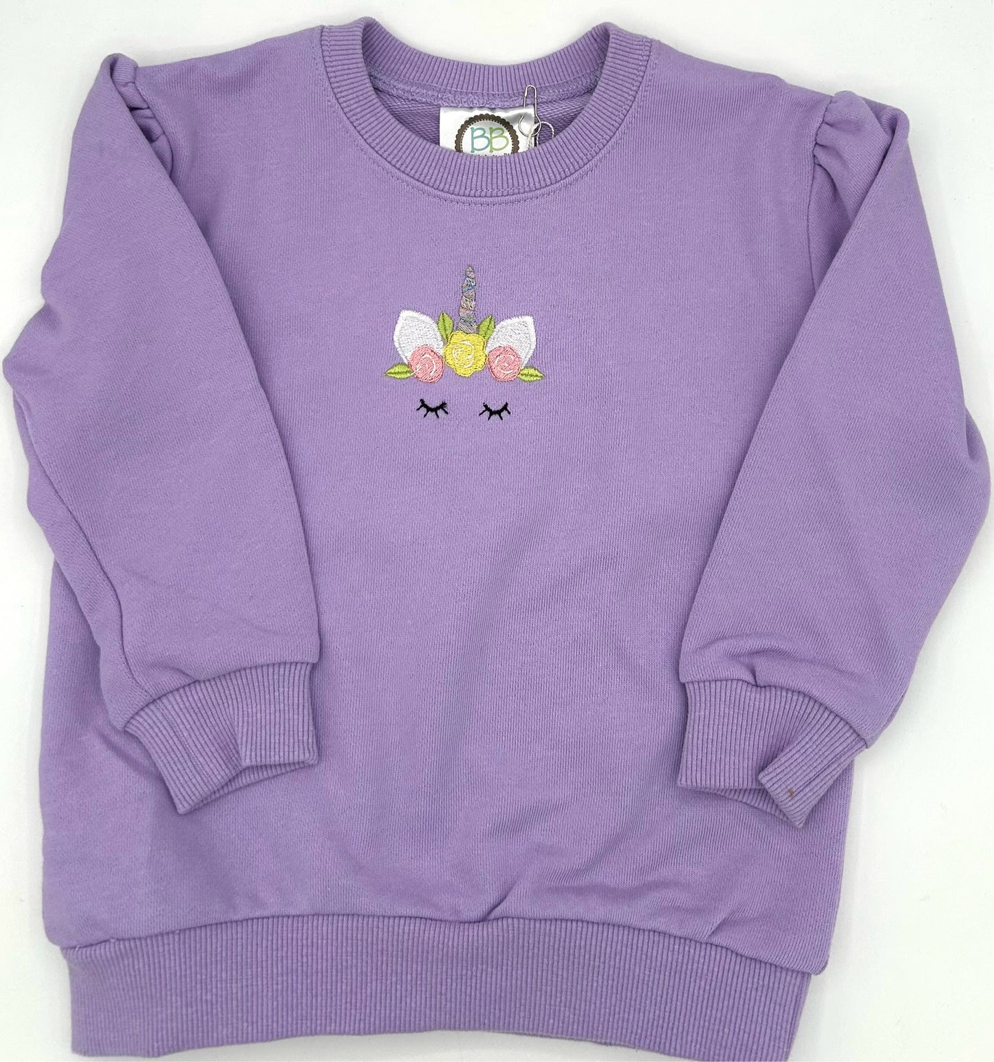 2 Y - Light Purple Sweatshirt with Unicorn Embroidery