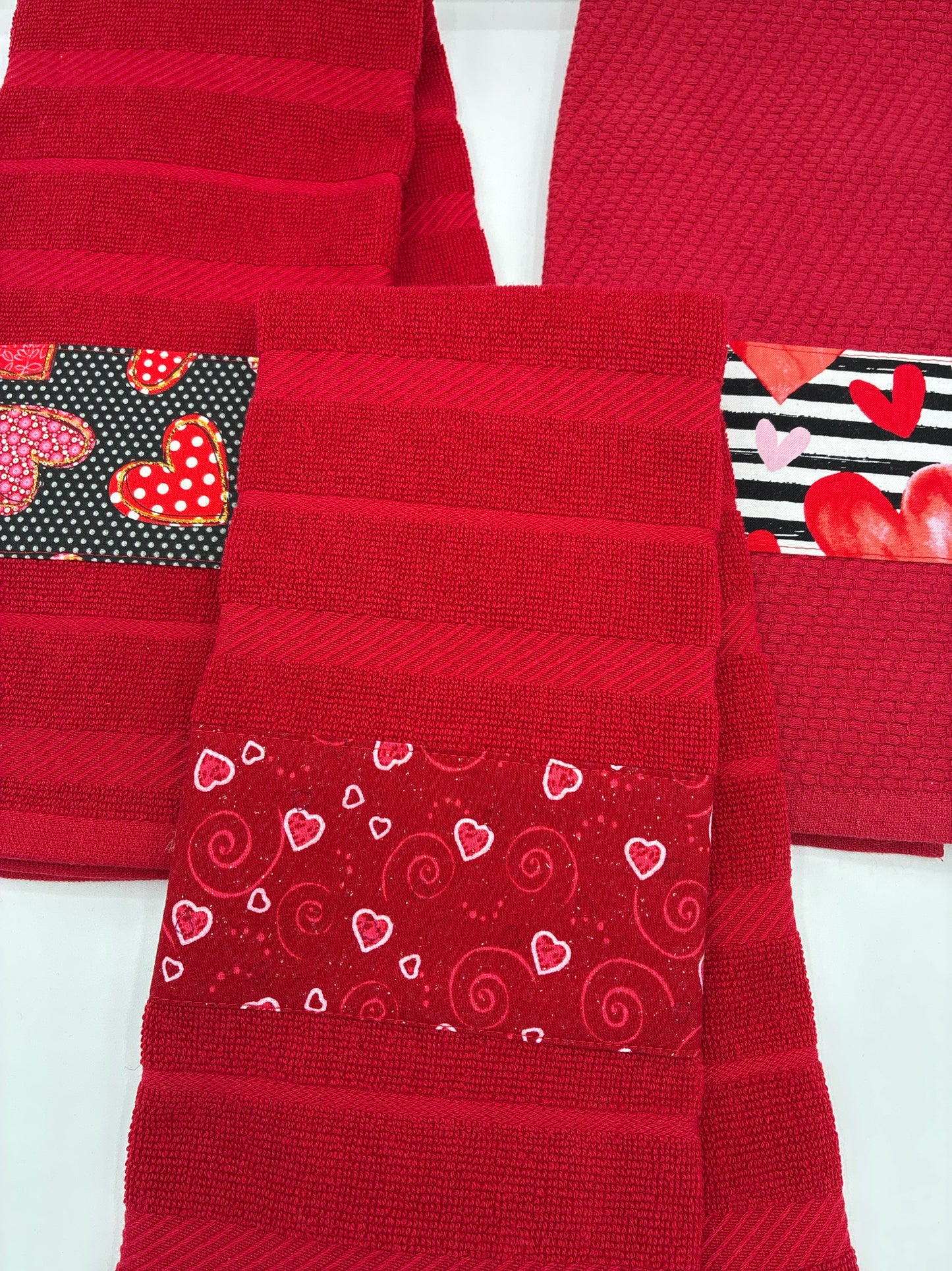 Red Towel with Valentine Trim