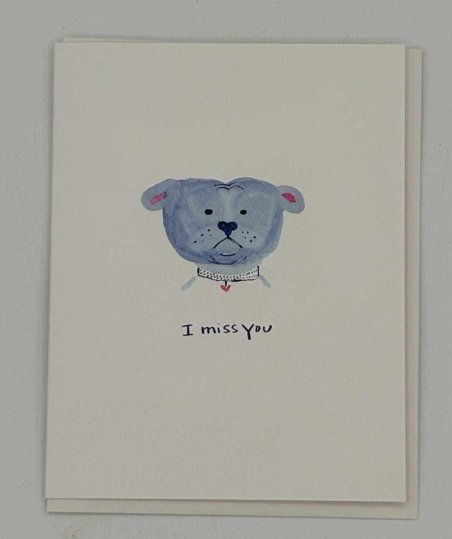 Bulldog I Miss You Card