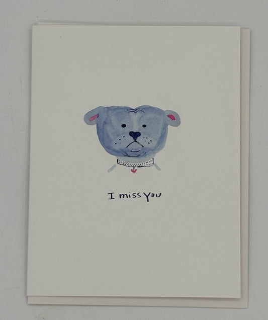 Bulldog I Miss You Card