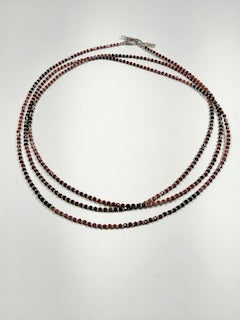 Garnet Multi Colored, Hill Tribe Silver Necklace
