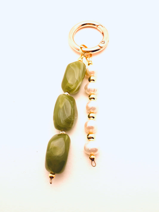 Beaded Bag Charms, Green