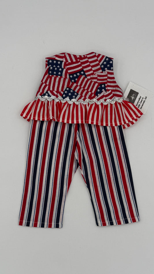 Ruffled Striped Top with matching striped pants